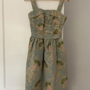 Vintage cocktail dress in floral brocade, approximate size 2